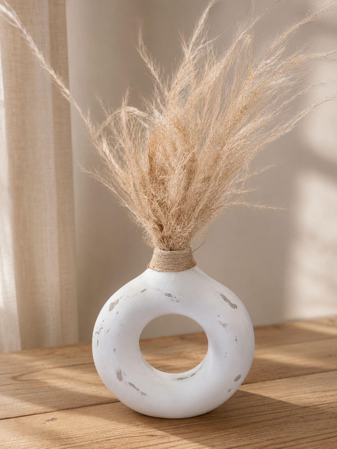 Florero Ciclo en Cemento Artesanal - Diseño Circular Dona