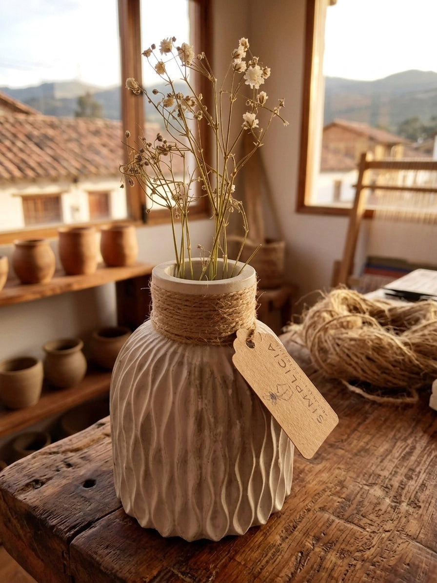 Florero Decorativo Rivera en Cemento Artesanal